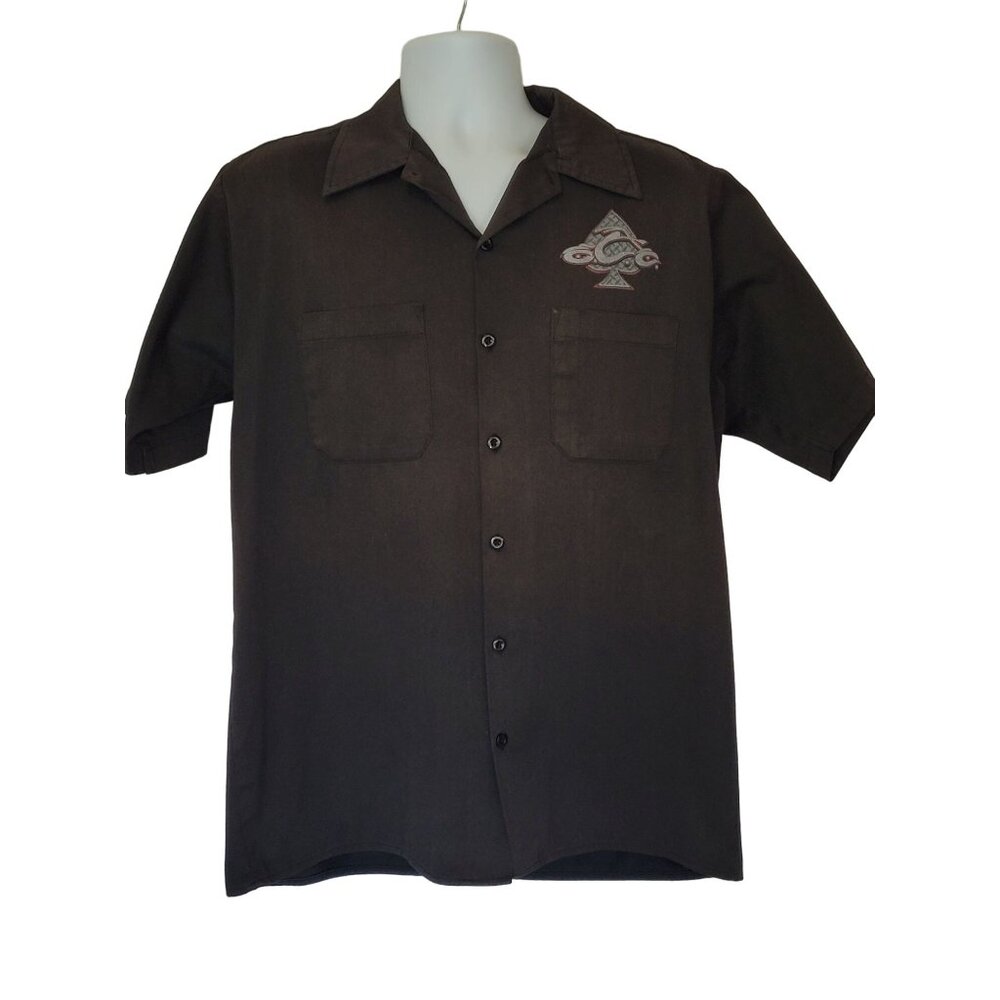 Orange County Choppers Embroidered Button-Up Short-Sleeve Shirt With Dual Pocket
